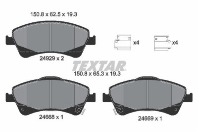 TEXTAR 2466801 Q+ set placute frana,frana disc foto