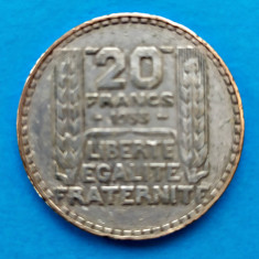 FRANTA 20 FRANCI 1933 ARGINT STARE FOARTE BUNA