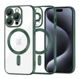 Husa premium iPhone 15 Pro Techsuit Luxury Crystal MagSafe, verde inchis