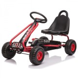 Kart cu pedale pentru copii G201 Kidscare, culoare rosu, frana de mana, pentru 3-6 ani, scaun reglabil