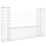 Cumpara ieftin Cos de gabion in forma de U, 2 stalpi, 140x20x100 cm, fier