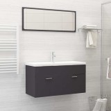 Set mobilier de baie, 2 piese, gri, PAL