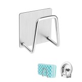 Suport autoadeziv pentru burete &Egrave;i accesorii, organizator compact din o&Egrave;el inoxidabil, 5x5x3.5 cm, gri