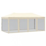 Cumpara ieftin Cort pliabil pentru petrecere, pereti laterali, crem, 3x6 m