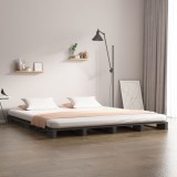 Cumpara ieftin Pat din paleți, gri, 120x200 cm, lemn masiv de pin