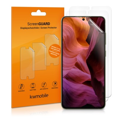 Set 3 Folii de protectie pentru Samsung Galaxy S21 FE, kwmobile, Fata, Transparenta, 55486.1 foto