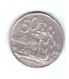 Moneda Noua Zeelanda 50 cents/centi 1987, stare buna, curata, Australia si Oceania, Cupru-Nichel