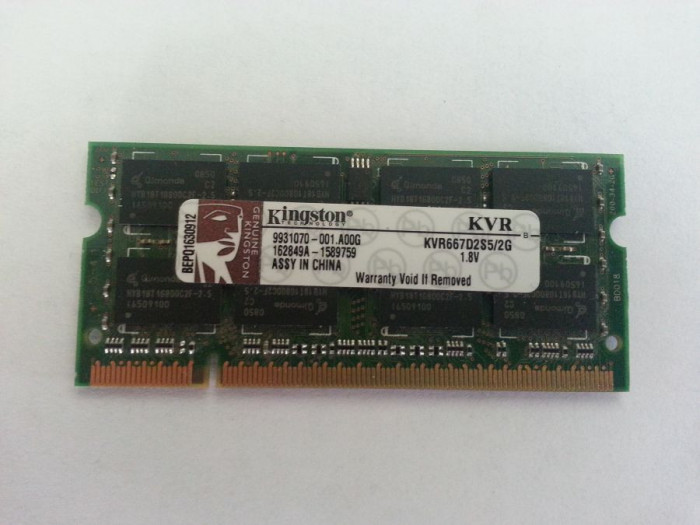 Memorie laptop Kingston kit 4 GB 2GB x 2 - 667 Mhz, DDR-2
