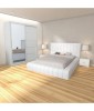Dormitor Alb Complet: Pat Tapitat Catifea 160x200, Dulap 150x208, Tablie Inalta 120cm