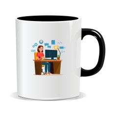 Cana personalizata cu mesaje pentru programatori, Birou de programatoare foto