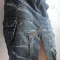 Fusta Mini Bleu denim model usor army masura M, cu buzunare si deschizatura fata