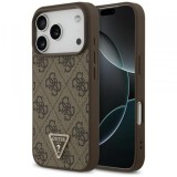 Husa MagSafe pentru Apple iPhone 17 Pro Max, Guess, 4G Triangle Strass, Maro