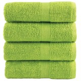 vidaXL Prosoape de baie premium SOLUND, 4 buc., verde măr, 30x30 cm, 600 g/m&sup2;