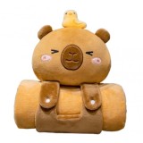 Set patura si perna simpatica XL, model Capibara, 100x170 cm, flanel moale, JollyMag, KOC19