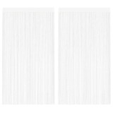 Gossi draperii cu franjuri, 2 buc., 140 x 250 cm, alb