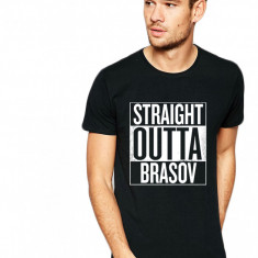 Tricou negru barbati - Straight Outta Brasov - 2XL