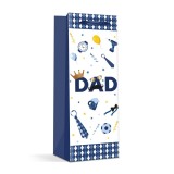 Punga cadou pentru sticle bauturi, Blue Dad - hartie rezistenta (36 x 12.7 x 8.3 cm) - Copie