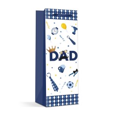 Punga cadou pentru sticle bauturi, Blue Dad - hartie rezistenta (36 x 12.7 x 8.3 cm) - Copie
