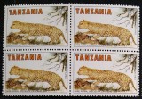 Bloc de 4 Faună Protejată, Leopardul din Zanzibar &amp; Specii Rare / Tanzania (1984) - A583