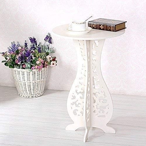 Masa de cafea, tip clepsidra, cu 4 puncte de sprijin, picioare antialunecare, inaltime 60 cm, alb