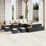 Cumpara ieftin Set de canapele pentru grădină 14 pcs Negru Rattan poli
