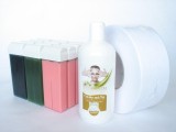 Set 12 Rezerve Ceară Mix (Roz, Aloe, Azulena) + Ulei și H&acirc;rtie &ndash; Epilare Completă, Total Pro Beauty