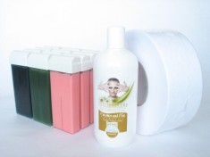 Set 12 Rezerve Ceara Mix (Roz, Aloe, Azulena) + Ulei și H&acirc;rtie &ndash; Epilare Completă