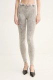 Diesel leggings ATHENA-DNM TROUSERS femei, culoarea gri, melanj, A17571.0SHAN