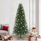 vidaXL Brad de Crăciun artificial cu 300 LED Verde 240 cm PE și PVC 3397383
