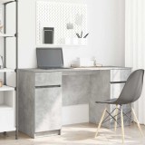 Birou, gri beton, 140x49x76 cm, lemn prelucrat