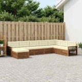 vidaXL Set de canapele de exterior cu pernă 8 pcs Natural și Crem 3383713