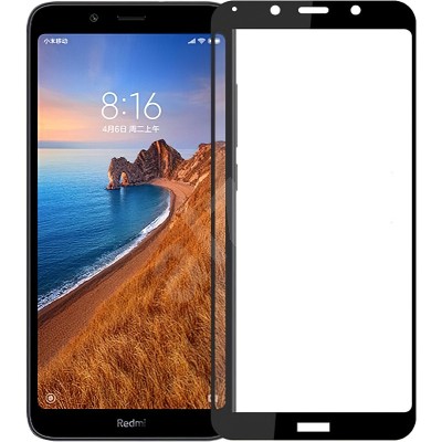 Folie Protectie Ecran OEM pentru Xiaomi Redmi 7A, 5D, Sticla securizata, Full Face, Full Glue Neagra foto