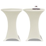 vidaXL Husă de masă cu picior &Oslash;60 cm, 2 buc., crem, elastic