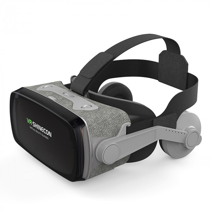 Ochelari VR 3D, Realitate Virtuala, Lentile Acril, Casti, Joistick, Bluetooth, Telefon 4, 7-6 inch, 3D Filme, Jocuri, Reglabil, Universal, Model 2023