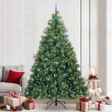vidaXL Brad de Crăciun artificial cu 300 LED Verde 240 cm PE și PVC 3397816
