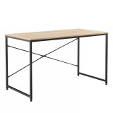 Cumpara ieftin Birou din mdf natur stejar si picioare metal negru Mellora 150x60x72 cm