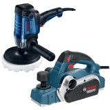Bosch GHO 26-82 D + GPO 950 - Rindea electrica 710 W 82 mm + Masina de lustruit 950 W 180 mm