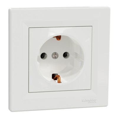 Priza simpla schuko Schneider Asfora alb EPH2900121 foto