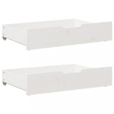 VidaXL Sertare de pat, 2 buc., 85x55x17 cm, alb, lemn masiv de pin
