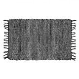 Covoraș Decorativ, Model Gri-Negru, Piele Artificială, 67x40cm, Antiderapant, Oem