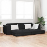 VidaXL Canapea Pat 2-in-1 Neagră 245x150x60.5 cm Țesătură