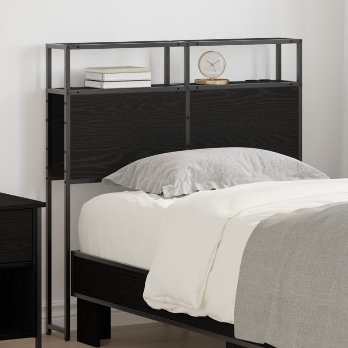 vidaXL Tăblie de depozitare Pe perete Stejar negru 90 cm Lemn compozit