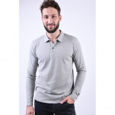 Polo Selected Wave Light Grey Melange foto