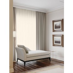 Perdea tip tesatura in cu rejansa din bumbac tip fagure, Rio de Janeiro, Madison, 700x265 cm, Crem