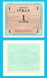 Italia (pick M10) 1 Lira 1943 UNC-; serie: A49719287A; Prima variantă, cu text doar &icirc;n engleză