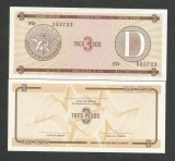 CUBA 3 PESOS 1985 UNC [1] Litera D , P- FX 33 , necirculata