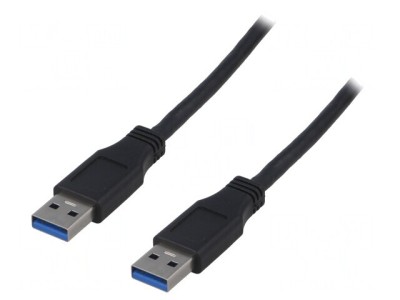 Cablu USB 3.0 A-A 2m Negru foto