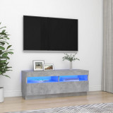 Comoda TV cu lumini LED, gri beton, 100x35x40 cm GartenMobel Dekor, vidaXL