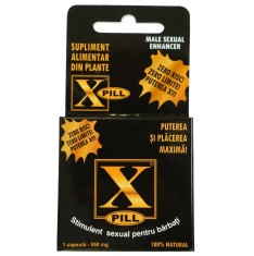 Supliment Alimentar, X-Pill, Stimulent Sexual Barbati, 100% Natural, din Plante, 550mg, 1cp