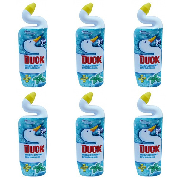 6 x Duck wc Menta lichid, Soluie pentru dezinfectat toaleta, 6 x 750ml